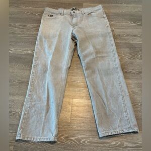Lee Men's Light Gray Straight Jeans casual streetwear 40x30 rugged workwear punk